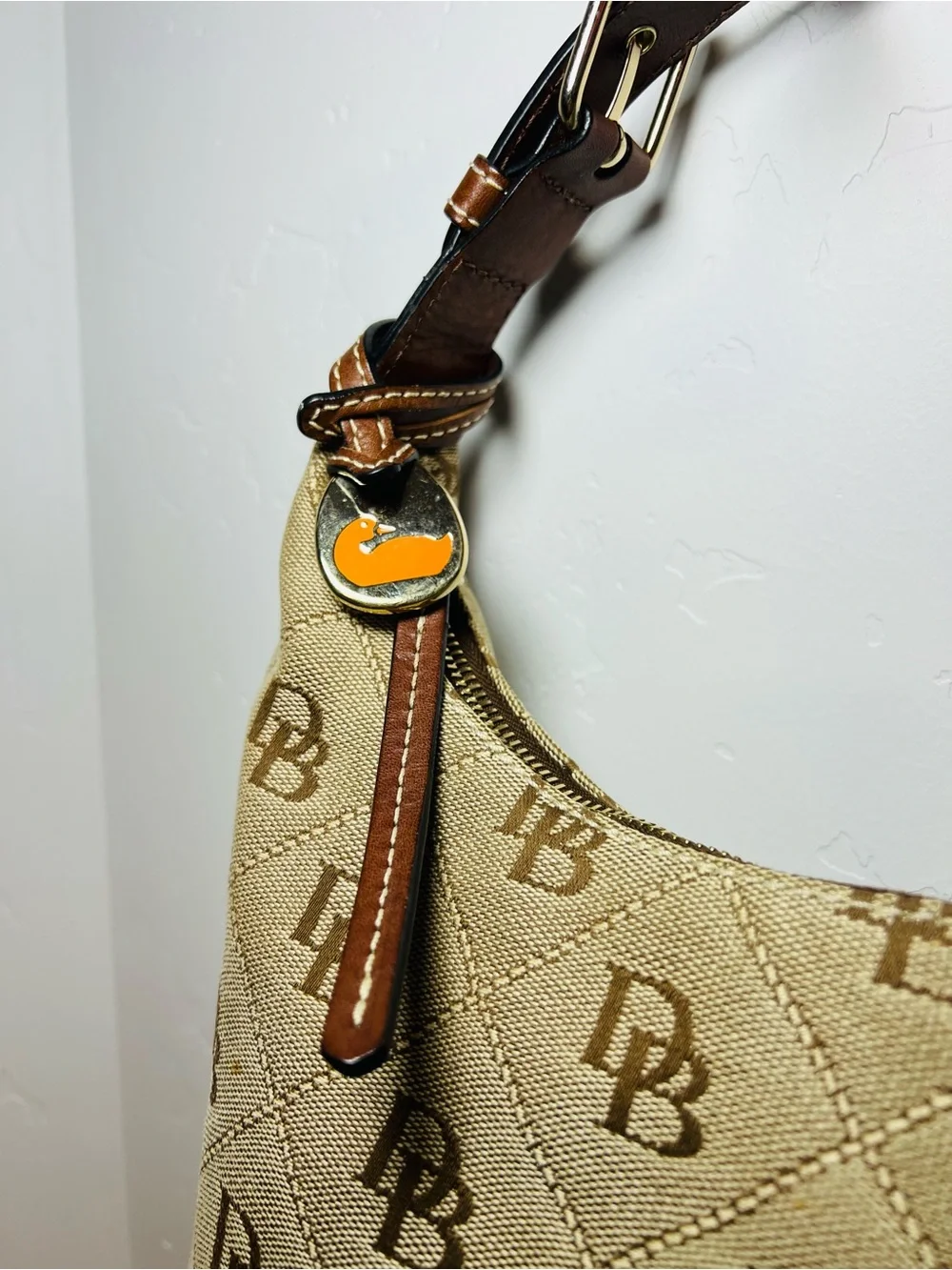 Vintage Y2K Dooney & Bourke Monogram Hobo Shoulder Bag